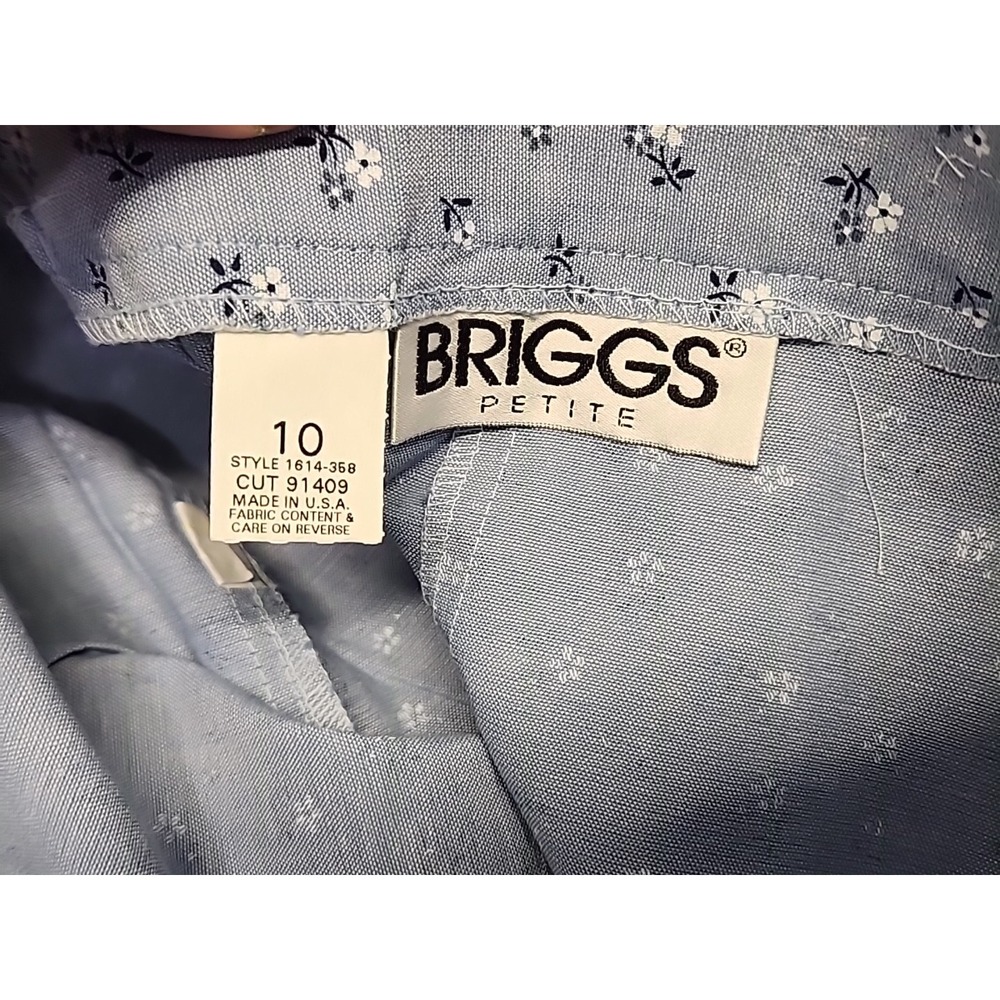 Vtg Briggs Women's Petite Sz 10 Blue Floral Skirt Zip Skort 1980's 90's ~ NWT - Picture 10 of 11
